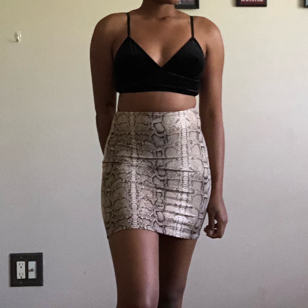 Brown Snake print bodycon skirt from Windsor